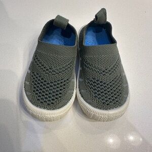 Jan & Jul Kids Slip-On Knit Sneakers in Olive Green